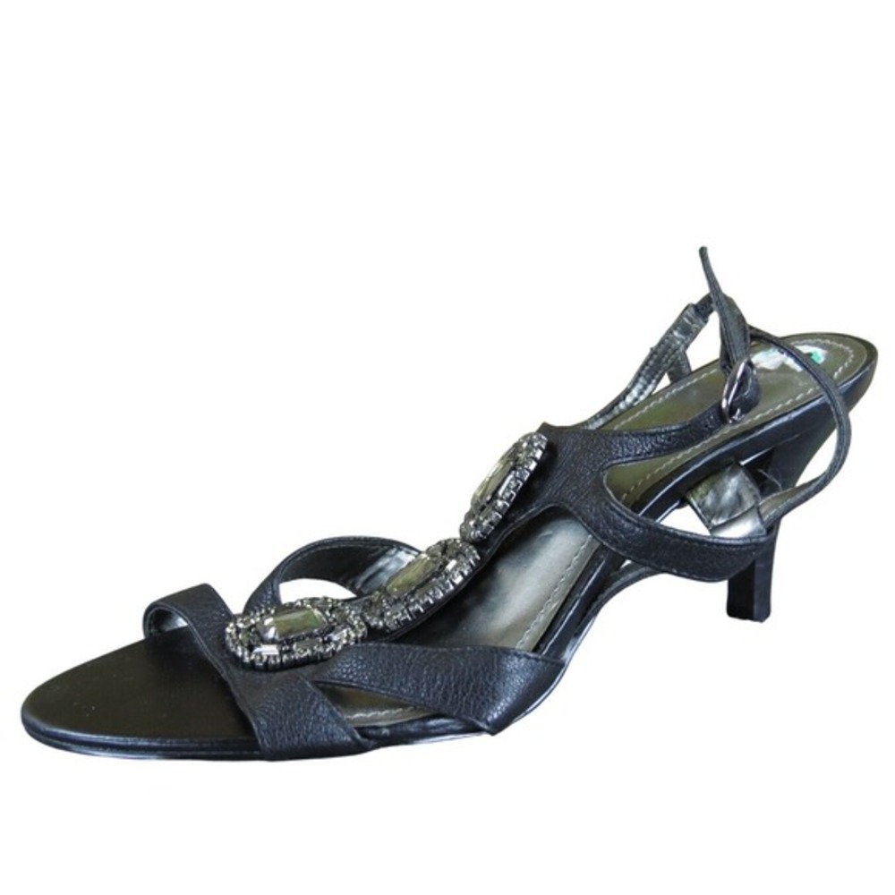 Nine West Women's Gardam Gladiator Black Leather Sz 8 Medium Gently Used 2025